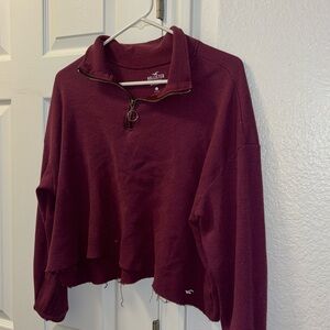 Cropped boyfriend Tee Quarter Zip